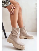 Zazoo 2947 Dámské boty na klíně z přírodní kůže béžové Zazoo 2947 Dámské boty na klíně z přírodní kůže béžové