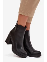Dámské botky na sloupku – černé Ryselle