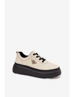 Dámské polobotky 41495 Světle béžová s černou - VINCEZA Dámské polobotky 41495 Světle béžová s černou - VINCEZA