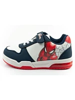 Leomil dětská sportovní obuv Spiderman lehké tenisky na suchý zip LED bílé barvy