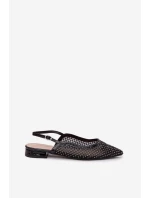 Pyvona síťované baleríny s otevřenou patou Černé