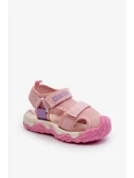 Dívčí sandály na suchý zip Big Star Růžové Dívčí sandály na suchý zip Big Star Růžové