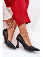 Elegantní dámské lodičky na rozšířeném jehlovém podpatku Vinceza – černé Elegantní dámské lodičky na rozšířeném jehlovém podpatku Vinceza – černé