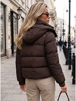 Dámská zimní prošívaná bunda s kapucí, hnědá, FashionStreet TY5745 Dámská zimní prošívaná bunda s kapucí, hnědá, FashionStreet TY5745