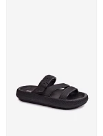 Pěnové dámské pantofle s pásky a sponou Big Star TT274A037 Černé