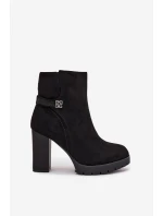 Dámské kotníkové boty Zayna na sloupku – černé
