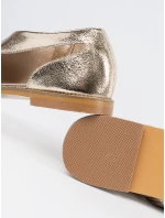 Designové dámské zlaté sandály bez podpatku Designové dámské zlaté sandály bez podpatku