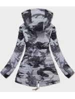 Oboustranná červená-moro dámská bunda parka s kapucí (XW665X) Oboustranná červená-moro dámská bunda parka s kapucí (XW665X)