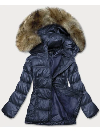 Tmavě modrá dámská prošívaná bunda pro přechodné období (H-205) Tmavě modrá dámská prošívaná bunda pro přechodné období (H-205)