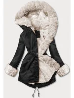 Černá bunda parka s kožešinovou odepínací podšívkou (5M3187-392)