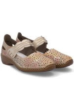 Dámská kožená prolamovaná obuv na suchý zip Rieker 41399-92