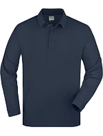 Daiber JN 22 Piqué polo s dlouhým rukávem z těžké bavlny 02.0022 navy