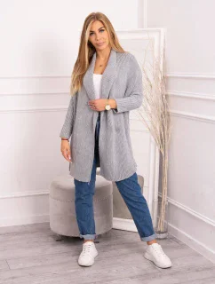 Svetr s netopýřími rukávy světle šedý