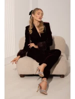 Sandály na podpatku s krystaly stříbrné Rosavie