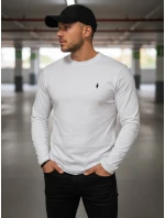 FashionStreet pánské bílé tričko s dlouhým rukávem LX0564 FashionStreet pánské bílé tričko s dlouhým rukávem LX0564