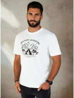 Pánské bílé tričko s potiskem FashionStreet RX5412