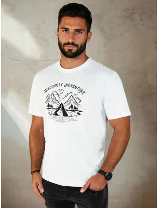 Pánské bílé tričko s potiskem FashionStreet RX5412