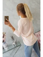 Letní dívčí halenka s potiskem pudrově růžová Letní dívčí halenka s potiskem pudrově růžová