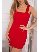 Šaty bez ramínek s volánkem červené Šaty bez ramínek s volánkem červené