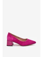 Semišové Hladké Lodičky S Špičatými Špičkami Vinceza 66736 Fuchsie