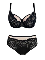 Dámská podprsenka TANGO 01076 Černá s béžovou - Mediolano