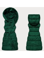 Tmavě zelená hrubší oboustranná péřovo-kožešinová vesta Minority (P3-6035-33)