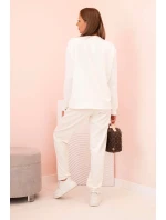 Komplet dámský máslový mikina a kalhoty s gumou ecru