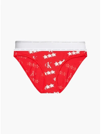 Dámské kalhotky 000QD3789E - W5H - Červená, bílá - Calvin Klein Dámské kalhotky 000QD3789E - W5H - Červená, bílá - Calvin Klein