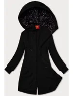 Černá dlouhá dámská rozepínací mikina s kapucí LHD (AMG-693A) Černá dlouhá dámská rozepínací mikina s kapucí LHD (AMG-693A)