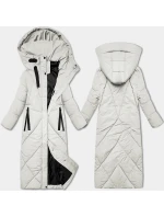 Dámská zimní bunda v barvě ecru v délce ke kolenům J Style (5M3232-281)