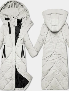 Dámská zimní bunda v barvě ecru v délce ke kolenům J Style (5M3232-281)