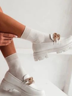 Dámské Bavlněné Ponožky S Lurexovým Lemováním Ecru