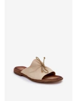 Zazoo 2659 Kožené Dámské Pantofle Béžové Zazoo 2659 Kožené Dámské Pantofle Béžové