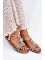 Plné Dámské Sandály S Krajkovým Vzorem Artiker 56C1281 Zlaté