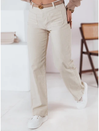 Dámské manšestrové kalhoty WELVIA light beige FashionStreet UY2302