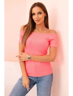 Dámská bavlněná blůza s výstřihem do V a potiskem bílá