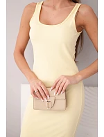 Dámské viskózové žebrované šaty na ramínkách žluté Dámské viskózové žebrované šaty na ramínkách žluté