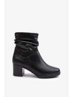 Dámské šněrované boty na podpatku černé Liriam