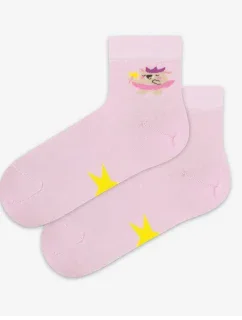 TENKÉ PONOŽKY BARVA 6-11 LET DÍVKY PERLEŤOVĚ RŮŽOVÁ 30-32