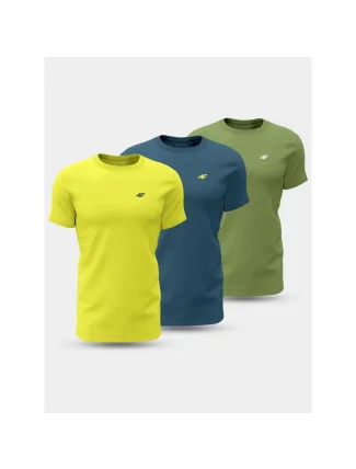 Trička 4F M 4FWSS24TTSHM1896-90S 3PAK pánské