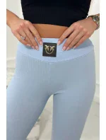 Pruhované legíny s vysokým pasem modré