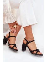 Dámské sandály na podpatku černé Mavira