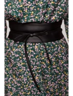 Dámský opasek z umělé kůže na zavazování M636 černý - MOE