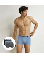 Pánské boxerky z bio bavlny 3ks DIM COTTON STRETCH BIO BOXER 3x - DIM -  šedá