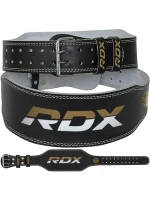 KULTURISTICKÝ OPASEK NA CVIČENÍ Z KŮŽE 4" ZLATÝ - RDX S