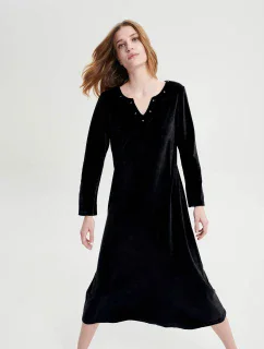 Vamp - Jednobarevné sametové šaty 19395 - Vamp