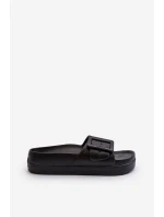 Dámské Pěnové Žabky Na Platformě S Sponou Big Star NN274A662 Černé