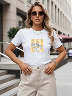 Dámské tričko s potiskem s prázdninovým motivem, bílé, FashionStreet NX8032RY