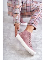 Dámské Tenisky Big Star Vysoké Zateplené Růžové EE274113