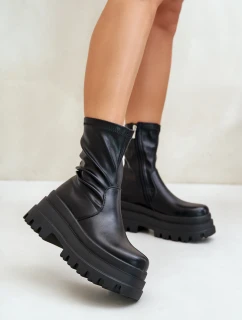 Boty Na Masivní Platformě Černé Florinara